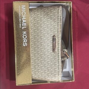 Michael Kors Gold and Brown Belt Bag